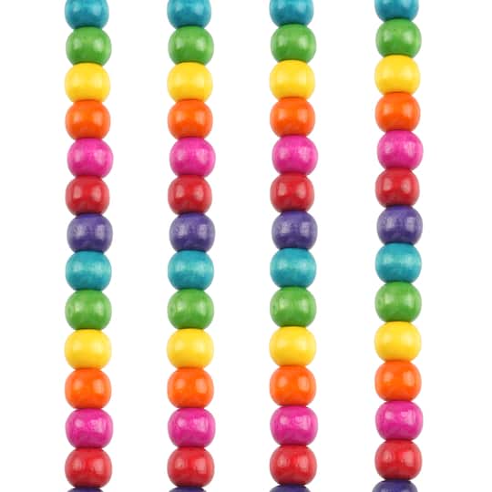 Multicolored Wood Rondelle Beads, 10mm by Bead Landing&#x2122;